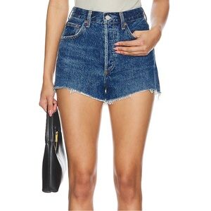 AGOLDE Mila Dark Blue Jean Shorts
